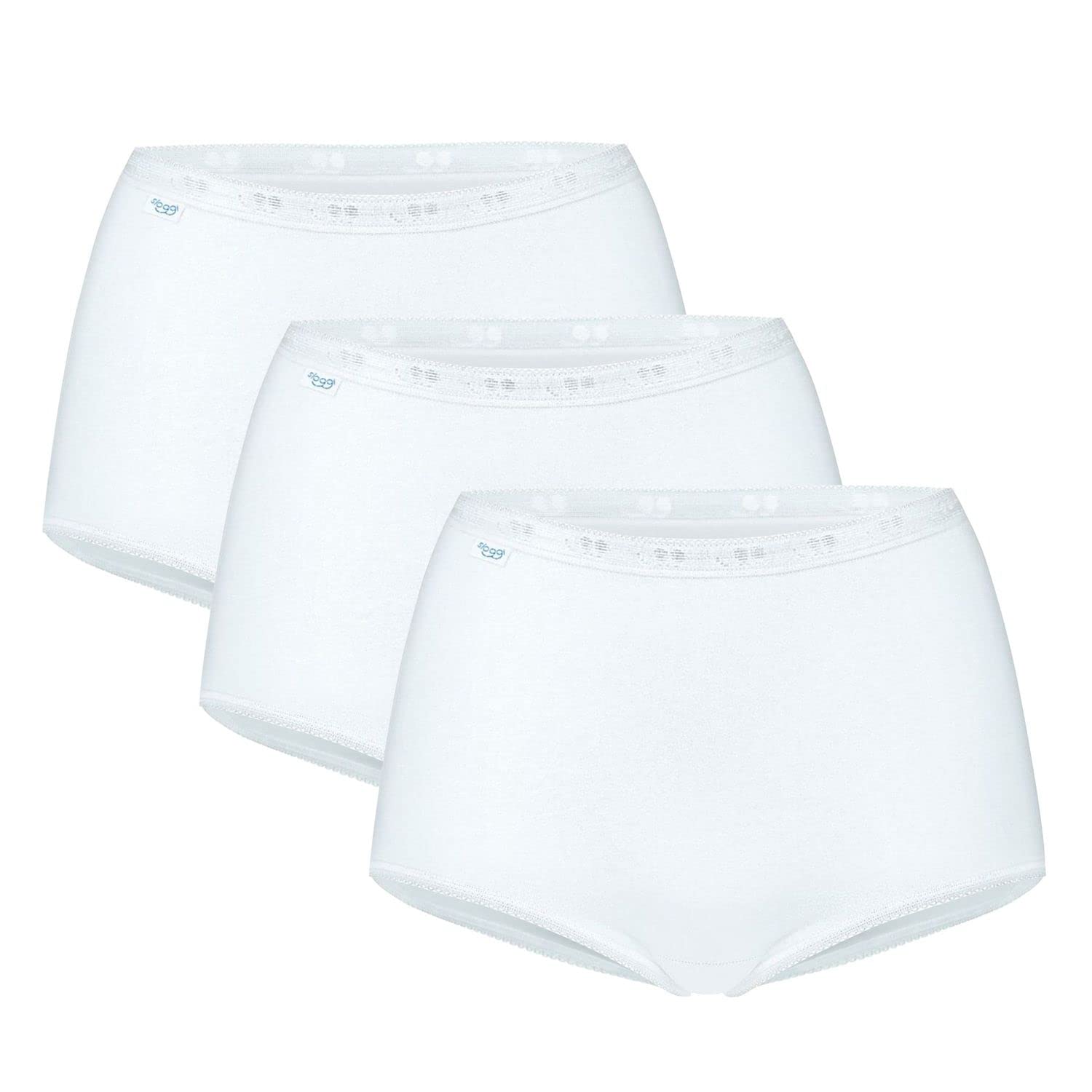 Sloggi 3 Pack Maxi Briefs, White, Size 26, Women
