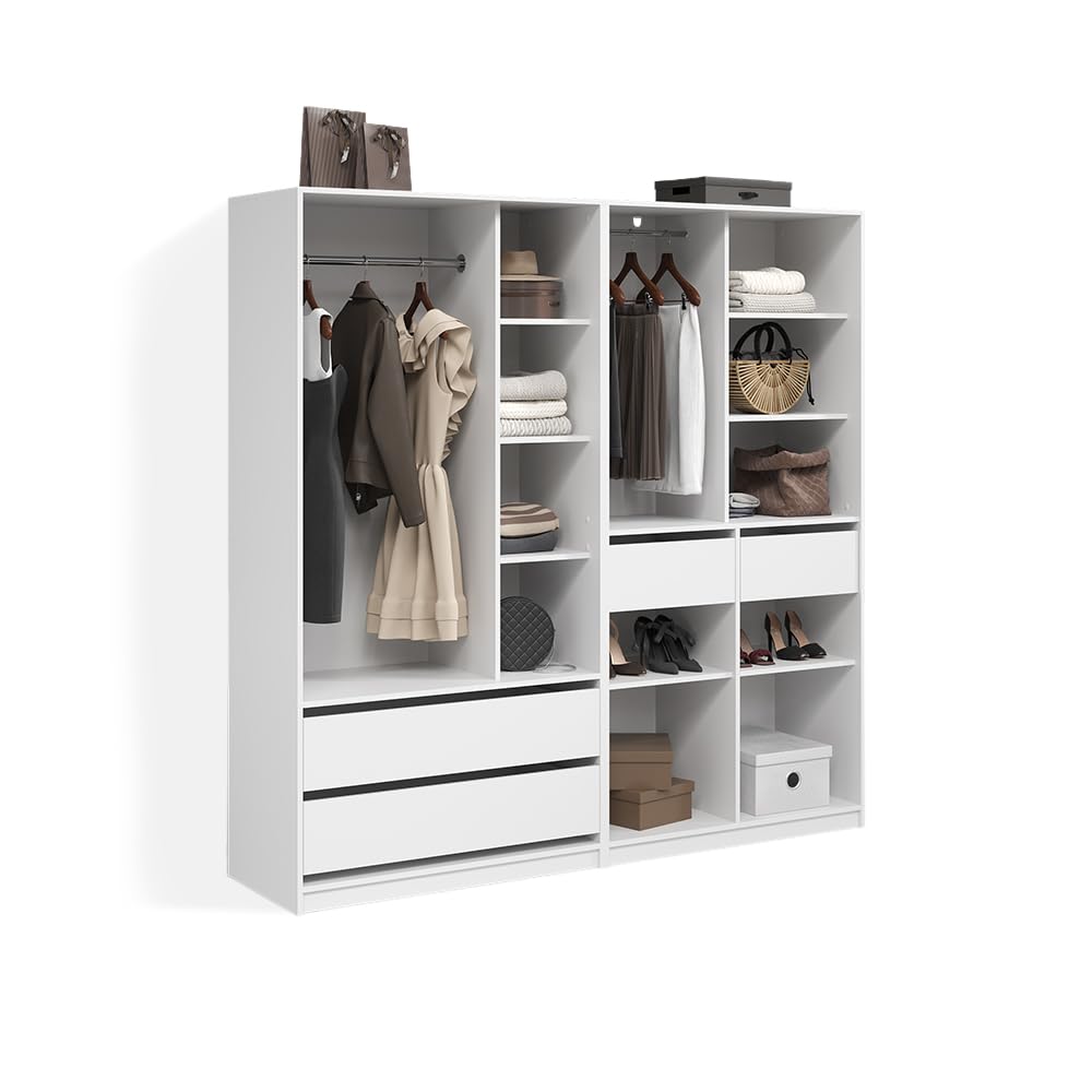 Livinity Armoire à vêtements Trento, Blanc, Lot de 2