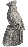 Athens Pre-Aged Cardinal on a Stump Statue – 12.25' Concrete Garden Bird Sculpture with Granite-Style Finish – Hand-Cast Outdoor Cardinal Figurine for Yard, Patio, Porch & Home Décor