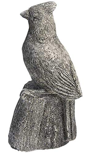 Athens Pre-Aged Cardinal on a Stump Statue – 12.25" Concrete