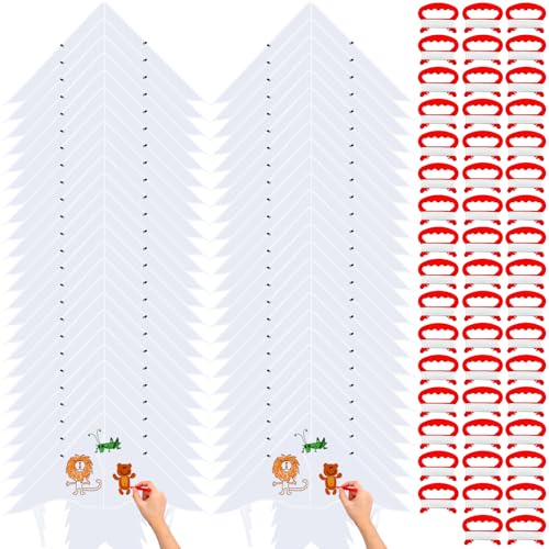 Libima 100 DIY Blank Kites Making Kit Bulk for Adults