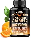 Liposomal Vitamin C 1700 mg - High Absorption Fat Soluble Complex - Antioxidant, Energy Boost & Immune Support - Vitamin C Supplement Made in USA - NON-GMO, SOY-Free & Gentle on Stomach - 180 Capsules