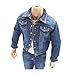 1/6 Scale Male Clothes, Denim Jacket & Jeans & White Tank Top Denim Suit for 12 inches Male Action Figure, 1/6 Street Handsome Boys Costume Outfit Blue Denim Suit Clothes Set Model