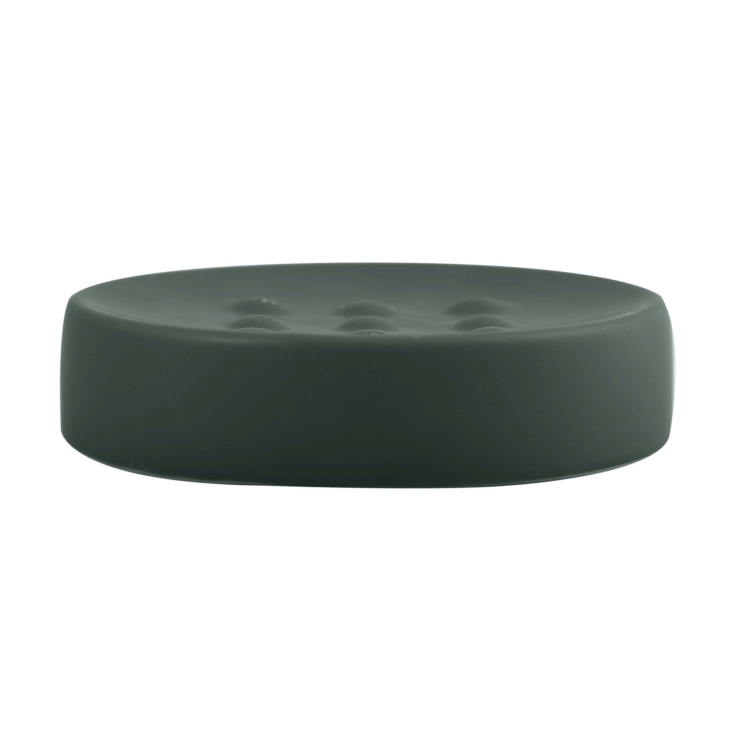 Spirella Soap Dish Stone Look Decorative Bathroom Soap Dish Tube Dimensions: 11 x 11 x 3 cm Dark Green Matt