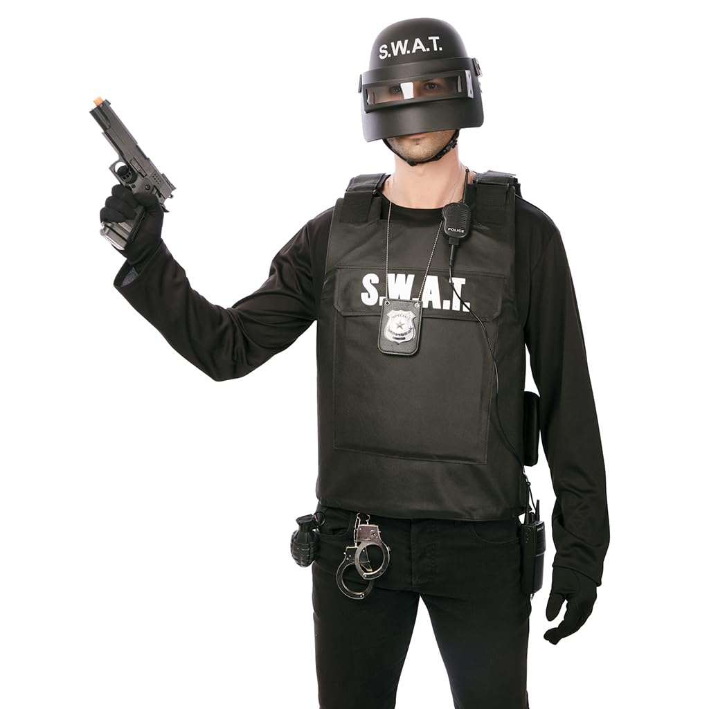 Gilet da Swat Nero per adulto M/L