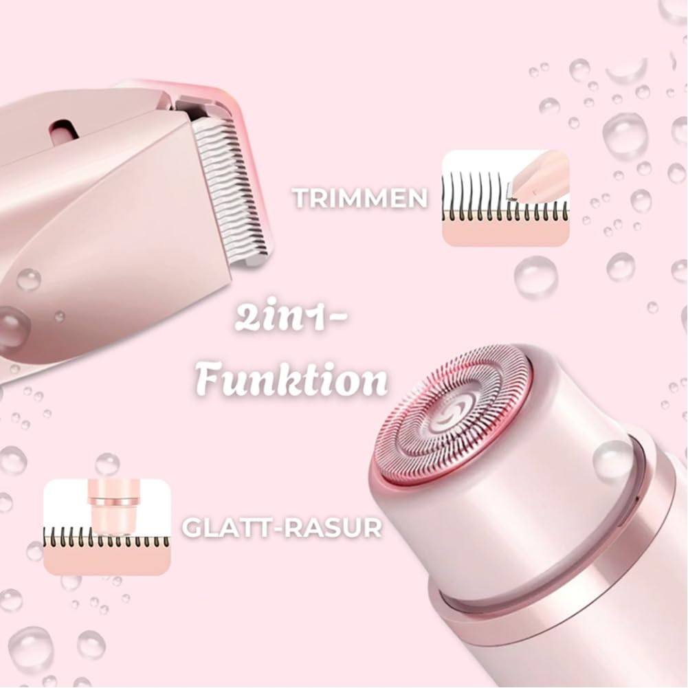 Silky Splash Maquinilla de afeitar, afeitadora Silkysplash, zona íntima para mujer, 2 en 1, recortadora eléctrica de bikini para mujer, para cara, cuerpo, pierna, húmedo y seco, afeitado suave (rosa y