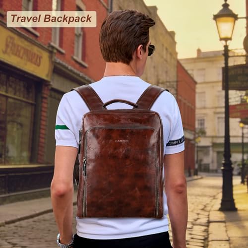 Banuce Italian Full Grain Leather Backpack