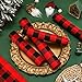 8 Pcs Christmas Refrigerator Handle Covers Christmas Decorations Indoor Cabinet Handle Covers Farmhouse Buffalo Plaid Kitchen Appliance Oven Fridge Handle Protector(Red and Black,Oblique Plaid)