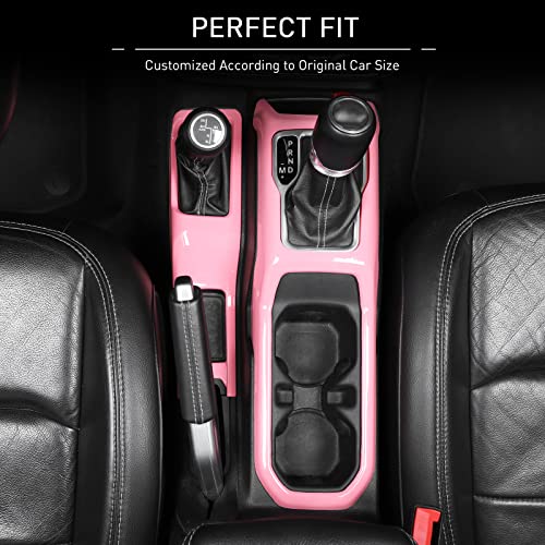 JeCar Pink Center Console Gear Shift Panel & Cup Holder Trim Panel Cover for 2018-2024 2025+ Jeep Wrangler JL JLU Gladiator JT by JeCar - Image 4