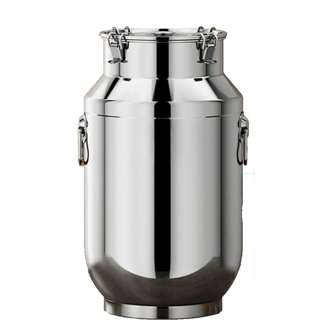 Latte da 5 Litri per Olio d'oliva Contenitore recipiente bidoni Acciaio Inox per Olio contenitori Alimenti Contenitore per Latte in Acciaio Inox per Cucina e Uso Domestico(Capacity,5L)