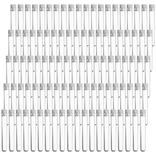 Bekith 100 PCS 6ml Clear Plastic Test Tubes with Caps, 13Ã—78mm Mini Test Tubes for Scientific Experiments, Scientific Themed Kids Birthday Party Supplies
