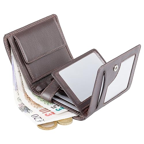 Visconti Heritage-11 Soft Thin Leather Quad Fold Wallets (Brown)4