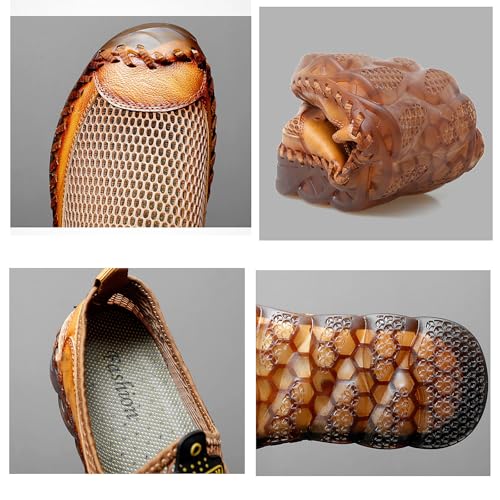 Men's Mesh Breathable Walking Loafers Outdoor Lightweight Slip-on Mesh Casual Hiking Shoes Closed Toe Comfort Non Slip Outdoor Flats Sneakers Driving Shoes3