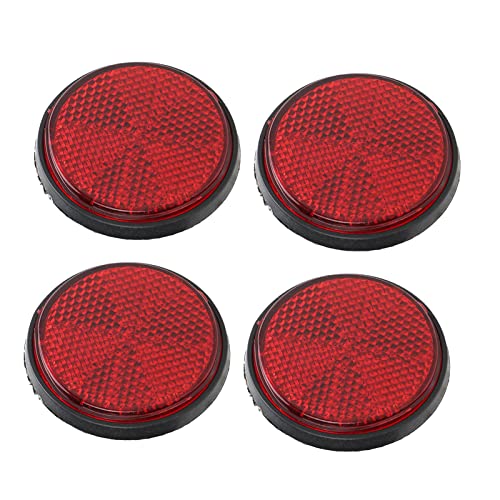4 réflecteurs d'avertissement, 2po rond, M6x1.0, rouge, motos et véhicules
