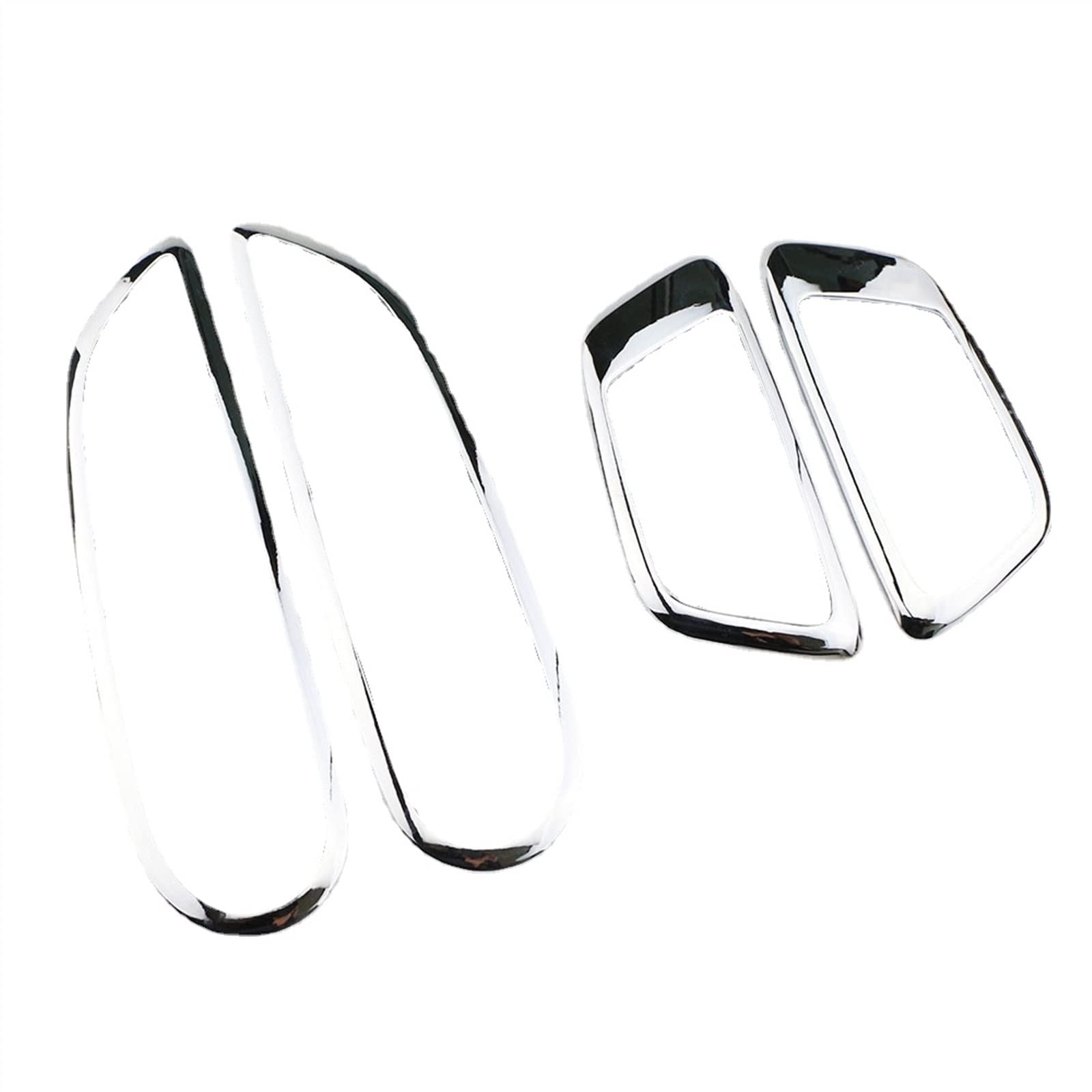 SKINII Rivestimento Interno Porta Auto In ABS Cromato Per Ford Ecosport/Fiesta MK7 - Anello Decorativo Per Chiusura (4 Pezzi, Nero)
