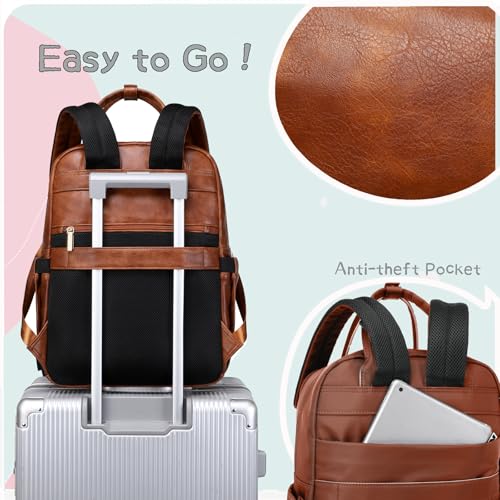 LORADI 18 Pockets Large Diaper Bag Backpack with 4 Insulated Pockets and Stroller Clips, Baby Shower Essentials (Brown, Large) by LORADI - Image 4