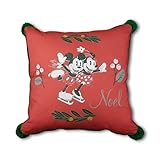 coussin disney noel  ZORLU Coussin DSN MCK & MNN Rouge de Noël à la patinoire - 45x45 cm,