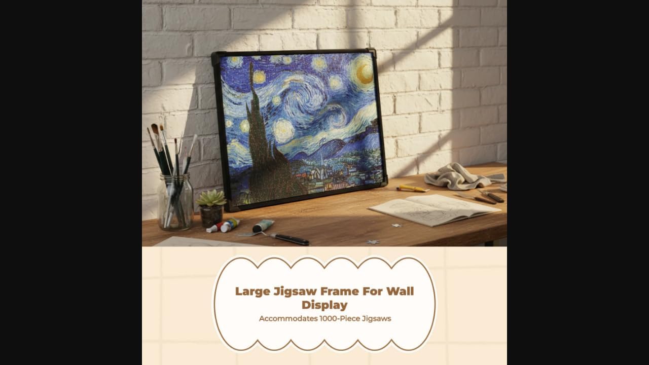 JAZZY PEARLS® Assembly Game Frame, 1000 Pieces, 70x50 cm, Wall Mount, Picture Display, Home Decor White 20 * 25cm-Arts, Crafts & Sewing-Crafting-Picture Framing-Frame Sections & Parts