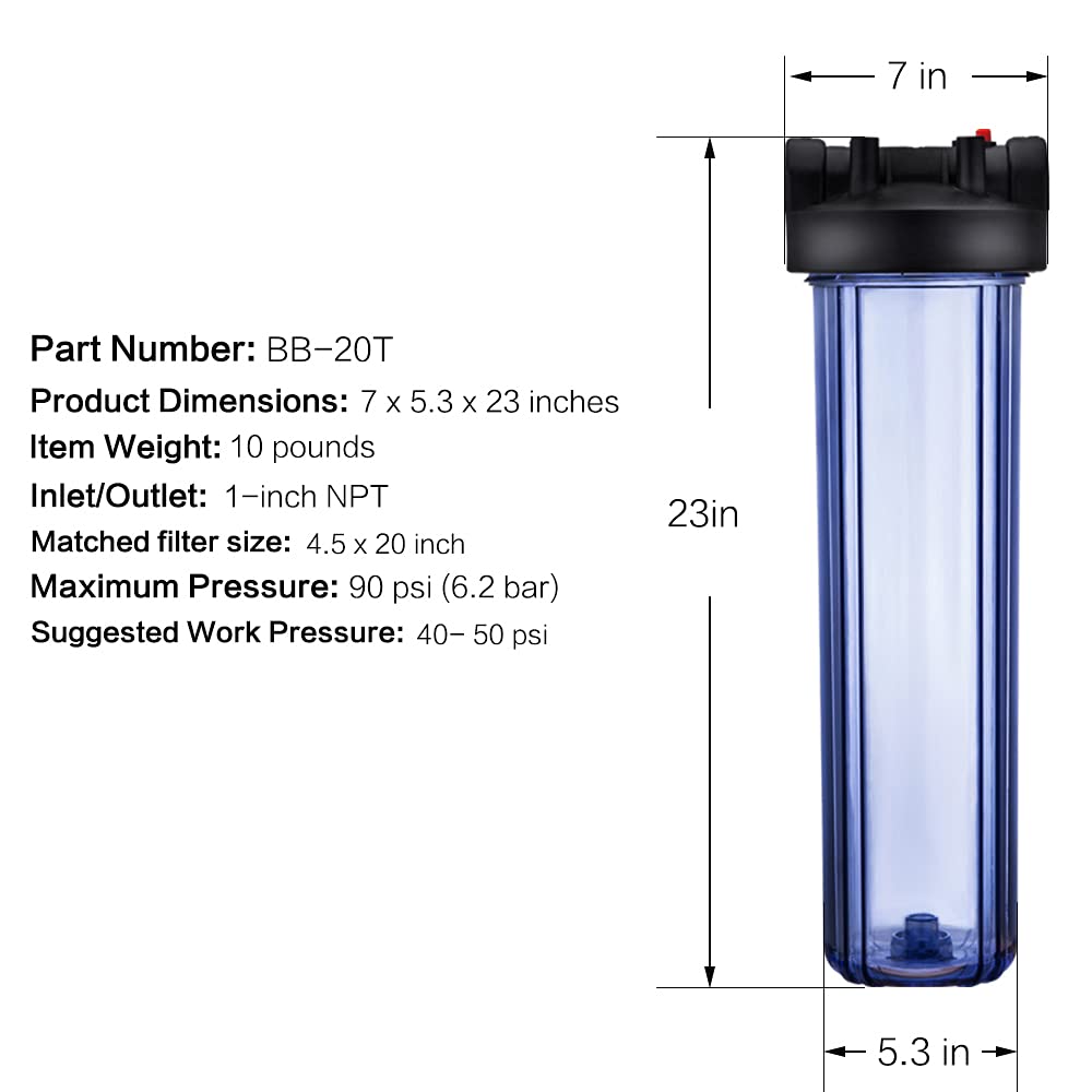 Buy SiPure Whole House Water Filter Housing (DB10P), 10" X 4.5" Big