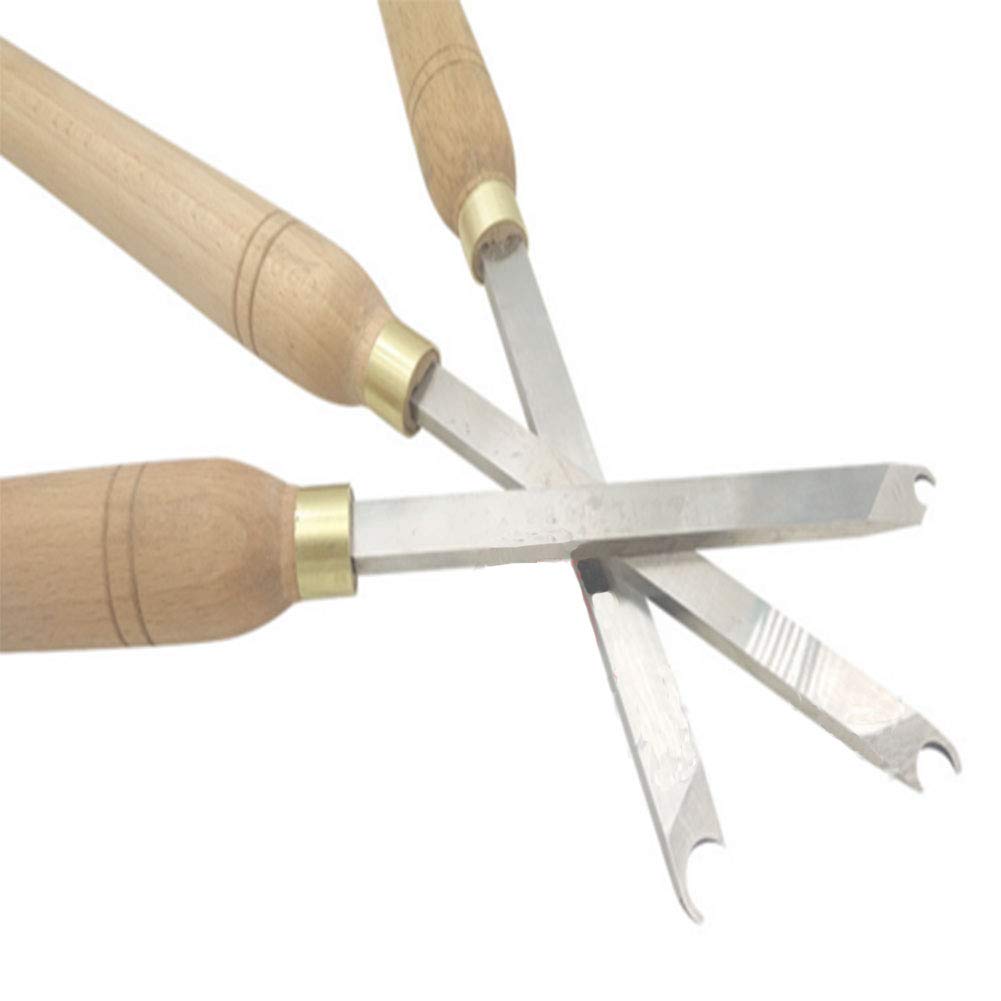 Juego de Herramientas de Torno, Herramienta de Corte con Mango de Madera anular, Herramienta de Acabado de Torno de Acero de Alta Velocidad para Aficionados a la Mad