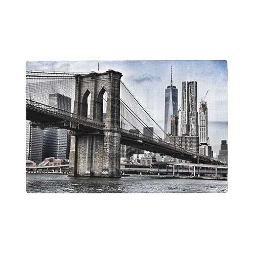 Set de table antidérapant Brooklyn Bridge en lin pour cuisine