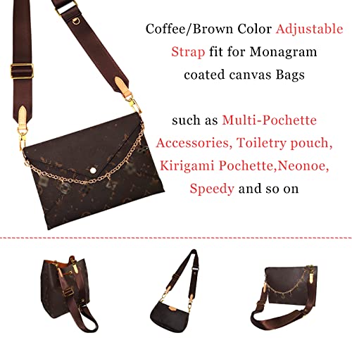 Image of Multi Pouchette Accessories Adjustable Strap, Crossbody Shoulder Purse Strap Replacement, Wide Luxury Bag Strap