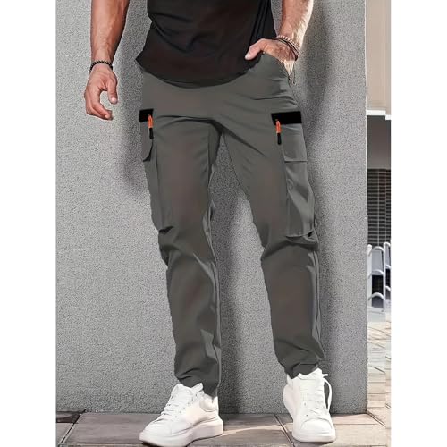 Mens Joggers Cargo Pants Quick Dry Casual Lightweight Athletic Trousers Workout Hiking Sweatpants with Zipper Pockets3