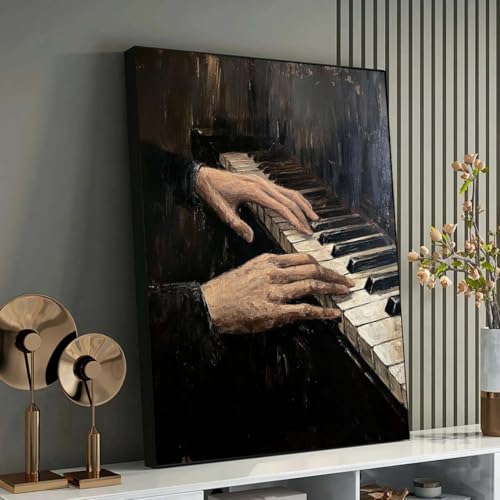Tableau de piano classique avec cadre 50x75 cm de décoration murale