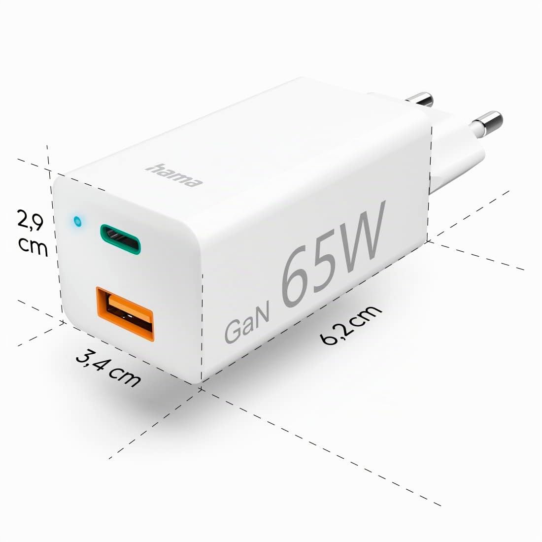 Hama Universal-USB-C-Notebook-Netzteil (00200016) GaN, Power Delivery (PD), 5-20V/65W