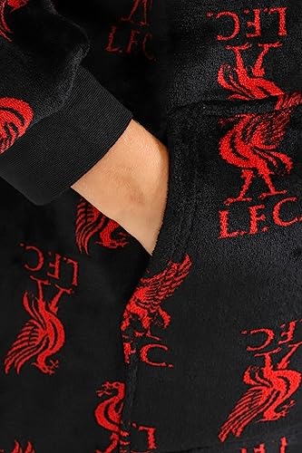 Liverpool Football Club Boys Fully Lined Luxury Fleece Hoodie, Oversized Fleece Blanket Hoody Black Liverpool Football Club Boys Fully Lined Luxury Fleece Hoodie, Oversized Fleece Blanket Hoody Black
