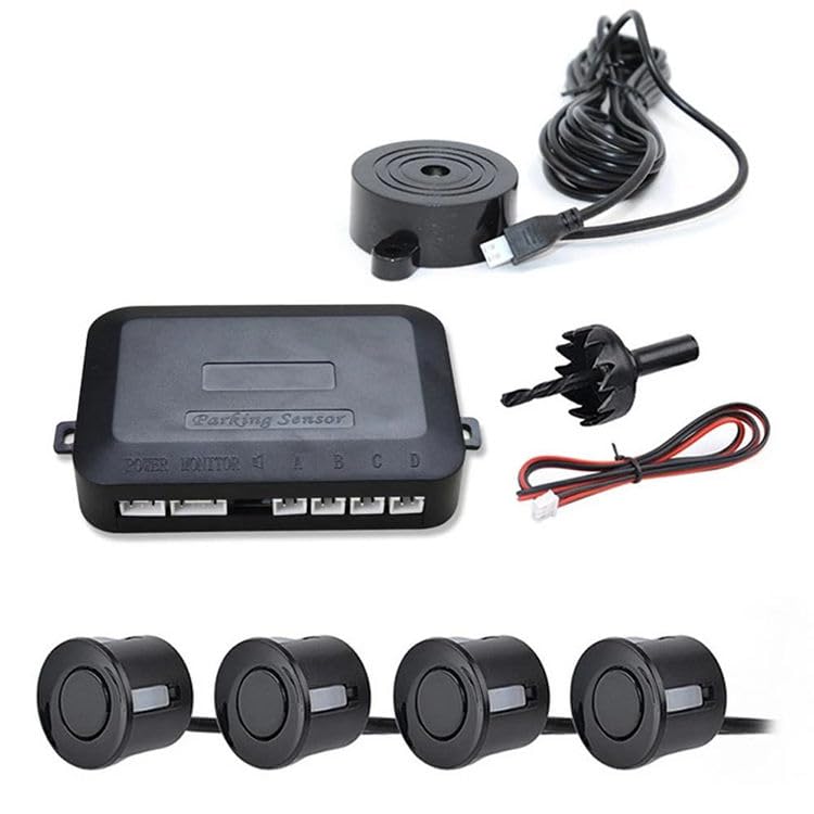 CLOUDSALE 12V LED Parking Sensor 4-Sensor Reverse Backup Radar Monitor Sound Alert Indicator Probe System for Parking Assist-image-9