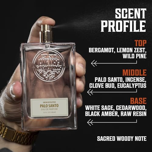 Image of Viking Revolution Mens Cologne - Palo Santo Eau de Parfum -3.5 fl oz | Eau de Parfum with Notes of Palo Santo, Wild Pine & Bergamot - Woody Long-Lasting Fragrance - Gift for Men