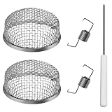 LEONTOOL 2 Pack Fliegengitter Ofen Wohnmobil Fliegennetz Fliegengitterabdeckung Runde Abdeckung für Wohnmobil Entlüftung Warmwasserbereiter Edelstahlnetz mit Installationswerkzeug
