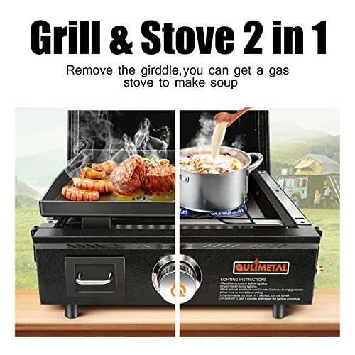 Qulimetal 17+22 Table Top Grill Portable Griddle thumb #3