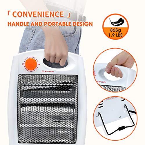 Infrared Space Heater Portable Radiant Quartz Heater Indoor Use Home Office Bedroom With 2 Heat Settings, Quiet And Light Without Fan, Warm Up Immediately, Overheat & Tip-Over Protection #TOP3