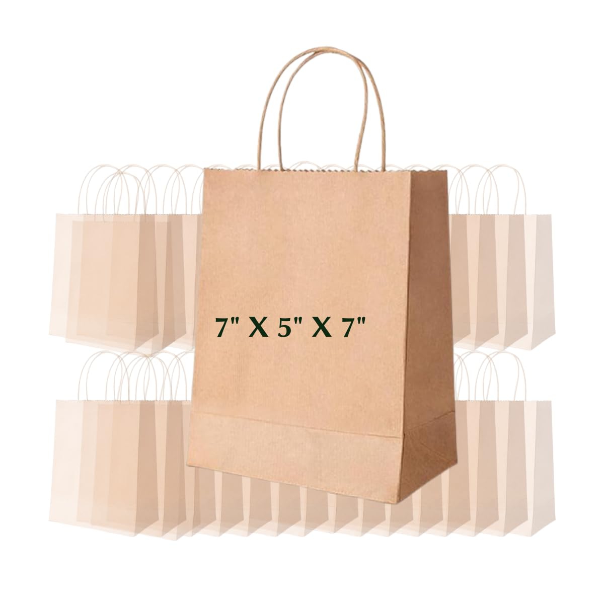 STARSENSE Kraft Paper Bags with Handles - 25, Small Gift Bags Bulk, Retail Bag, Shopping, Birthday Wedding Party Favour Bags, Merchandise Bags | Small Size: 7x5x7 inch.-image-17