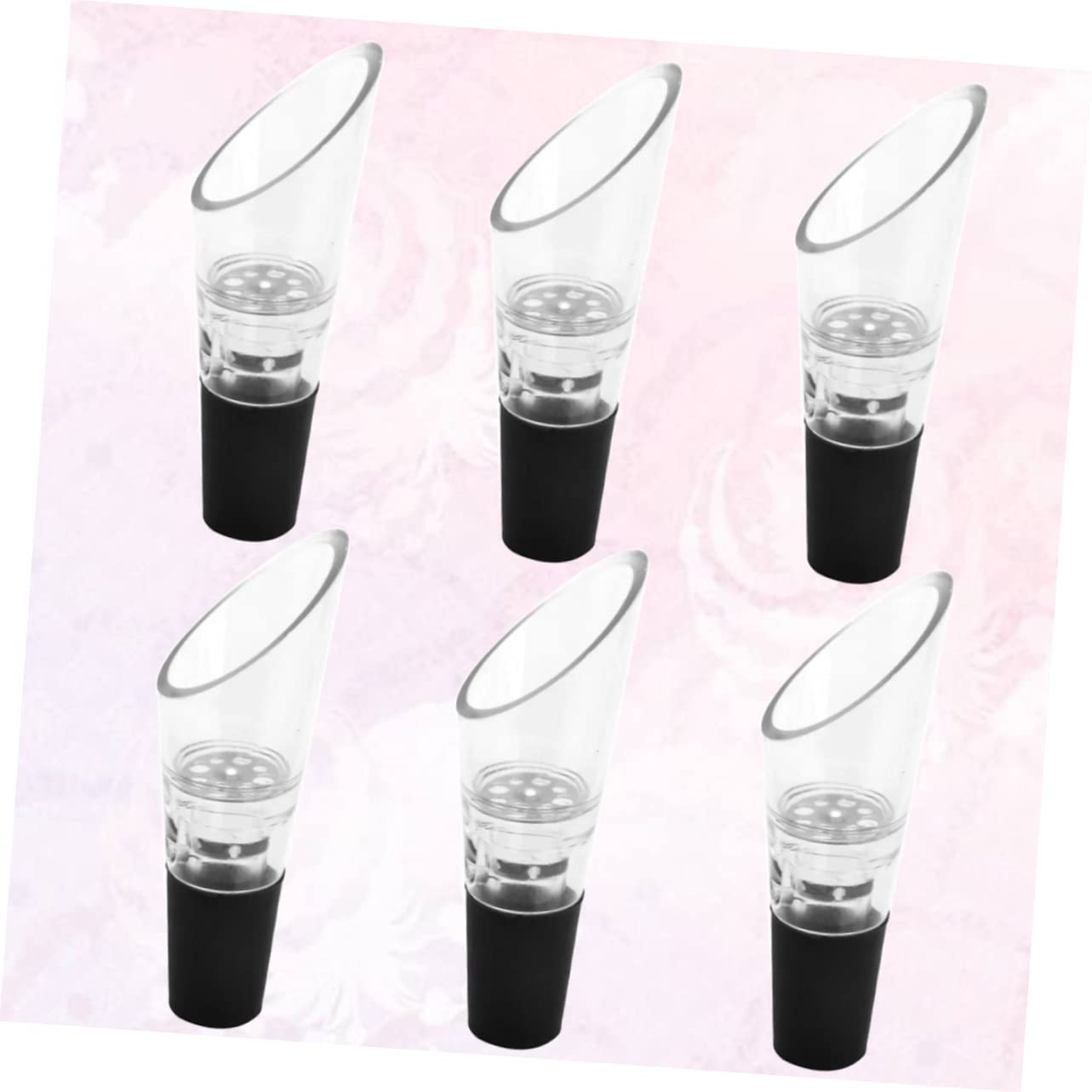 HOLIDYOYO 6pcs Wine Pourer for Restaurant Wine Aerator Pourer Wine Accessories Pour Spouts Wine Aerator Wine Spout Clear Wine Bottles Wine Bottle Stopper Pourer Black