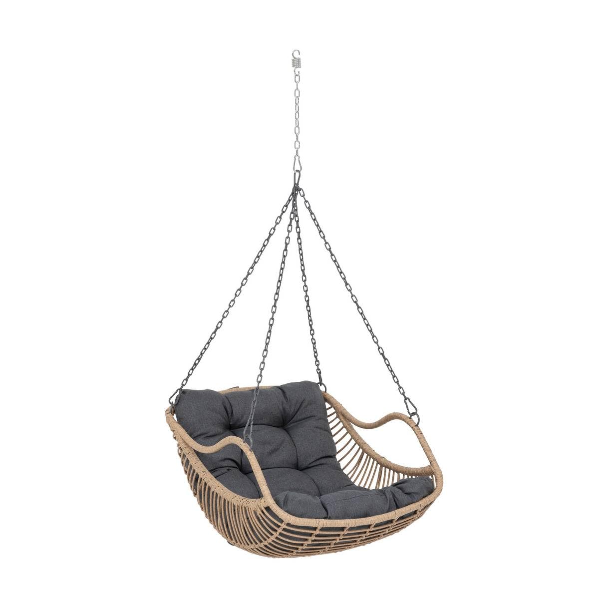 Hespéride Fauteuil pour Oeuf Suspendu Gibraltar - Assise en résine synthétique - Ardoise - Pied Non Inclus