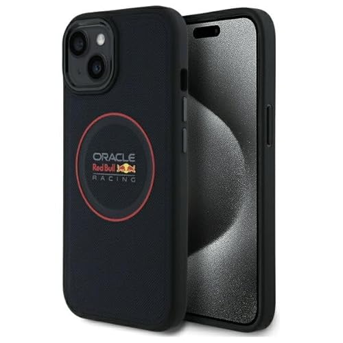 CG MOBILE Red Bull RBHMP14S24PUILVR Hülle für iPhone 14 6.1 Marine Leder Rot Ring kompatibel mit MagSafe
