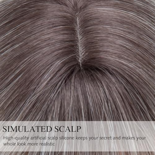 Image of Rose bud Wavy Bob Wig with Bangs Natural Ombre White Blonde Wig Synthetic Hair Shoulder Length Short Curly Wigs for Women