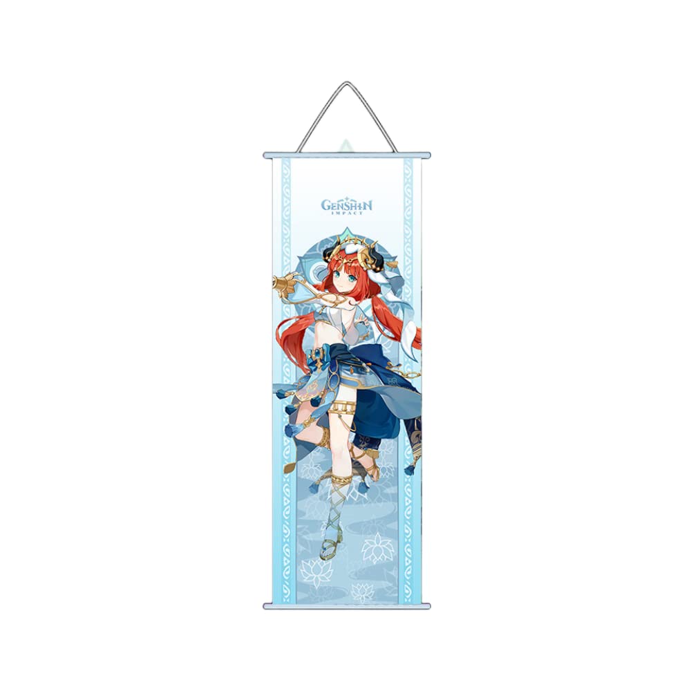 Hanaiette Nilou 1Pc Genshin Impact Hanging Painting Silk Cloth Poster Engraved Scroll Animation Peripheral For Game Lover (Nilou)