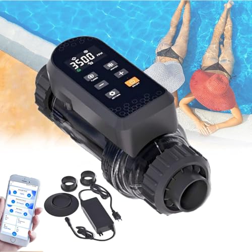 Sistema de clorador de piscina de agua salada, generador de cloro de 40 g/h con panel digital inteligente, para piscinas en el suelo de hasta 50.000 galones