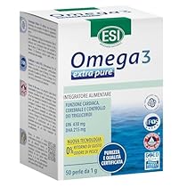 ESI, Omega 3 IFOS Extra Pure, Integratore Alimentare di Olio di Pesce Concentrato con Vitamina E, Contribuisce ai Normali Livelli di Trigliceridi e alla Funzione Cardiaca, Senza Glutine, 50 Perle