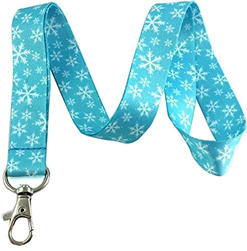 Love Jean Snowflake Print Lanyard Key Chain Id Badge Holder