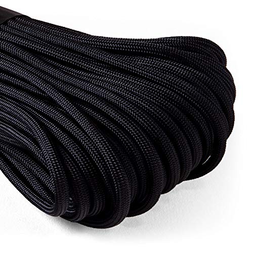 Atwood Rope Mfg 550 Paracord 100 Feet 7-Strand Core Nylon Parachute Cord Outside Survival Gear Made In Usa | Lanyards, Bracelets, Handle Wraps, Keychain (Black) #TOP1