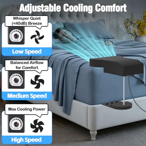 Ventilador de cama contra el sudor nocturno con velocidad ajustable para dormitorio 6