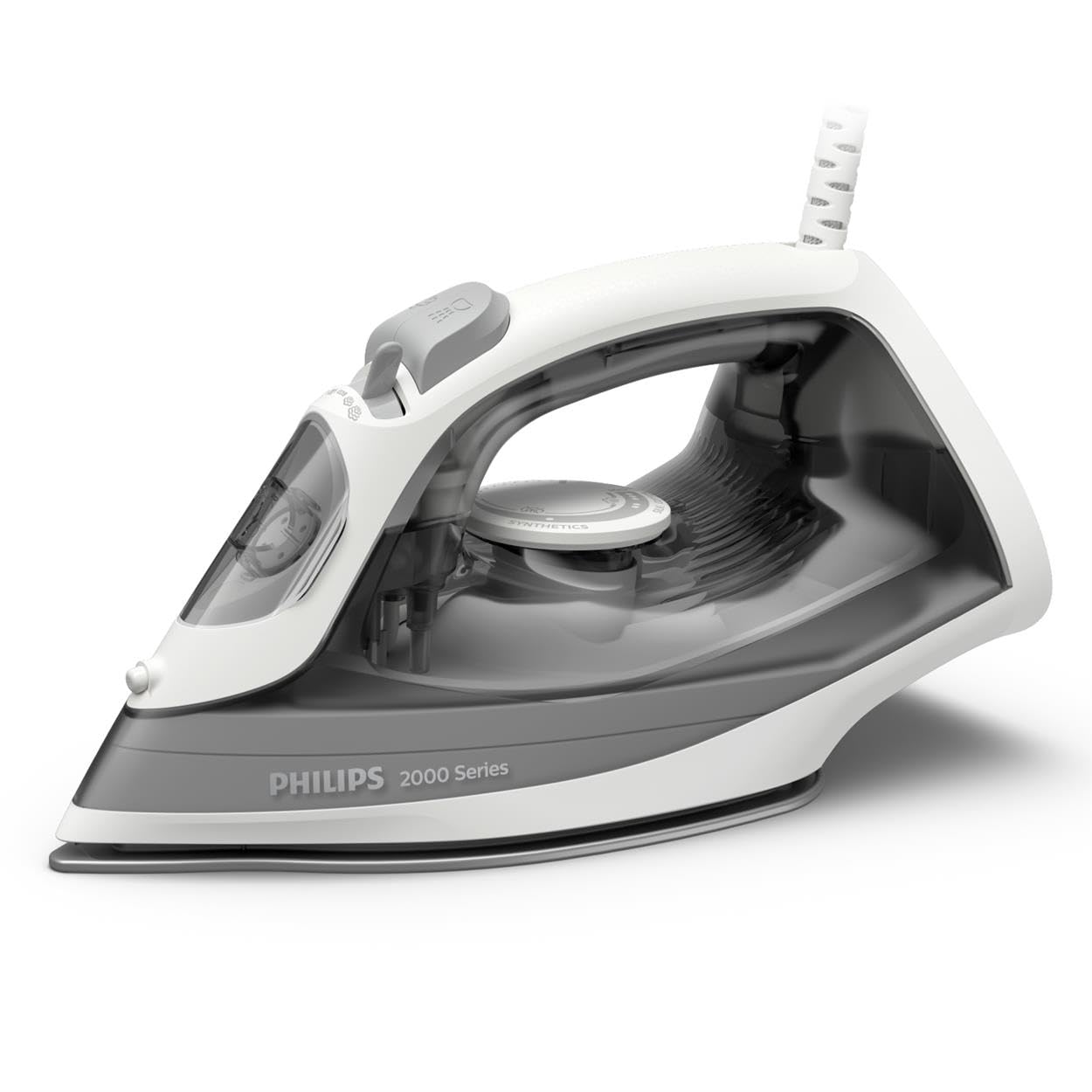 Philips Serie 2000 Ferro da stiro - Fino a 25g/min di vapore. 2000W. Serbatoio 250ml. 4 Impostazioni del vapore. Piastra in ceramica. Leggero per una stiratura rapida e facile. Grigio (DST2020/80)