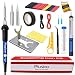 Soldering Kit - Soldering Iron 60 W Adjustable Temperature, Mini Soldering Iron Stand, Soldering Iron Tip Set, Desoldering Pump, Tweezers - Soldering Iron Kit for Electronics [110 V, US Plug]