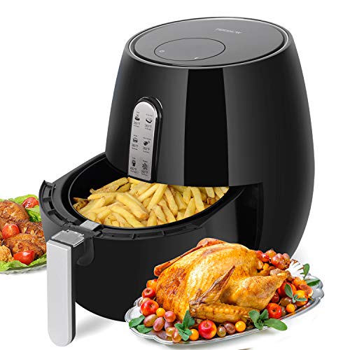 Air Fryer, SincaLong Oven Oilless Cooker with 7 Cooking Presets, Large Capacity 5.7Qt Electric Air Fryer with LED Digital Touchscreen, Black/Beige