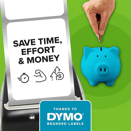 Image of DYMO-Branded LabelWriter Mailing Address Labels for LabelWriter Label Printers, White, 1-1 /8 inch x 3-1 /2 inch, 6 Rolls of 350 (2100 Total)